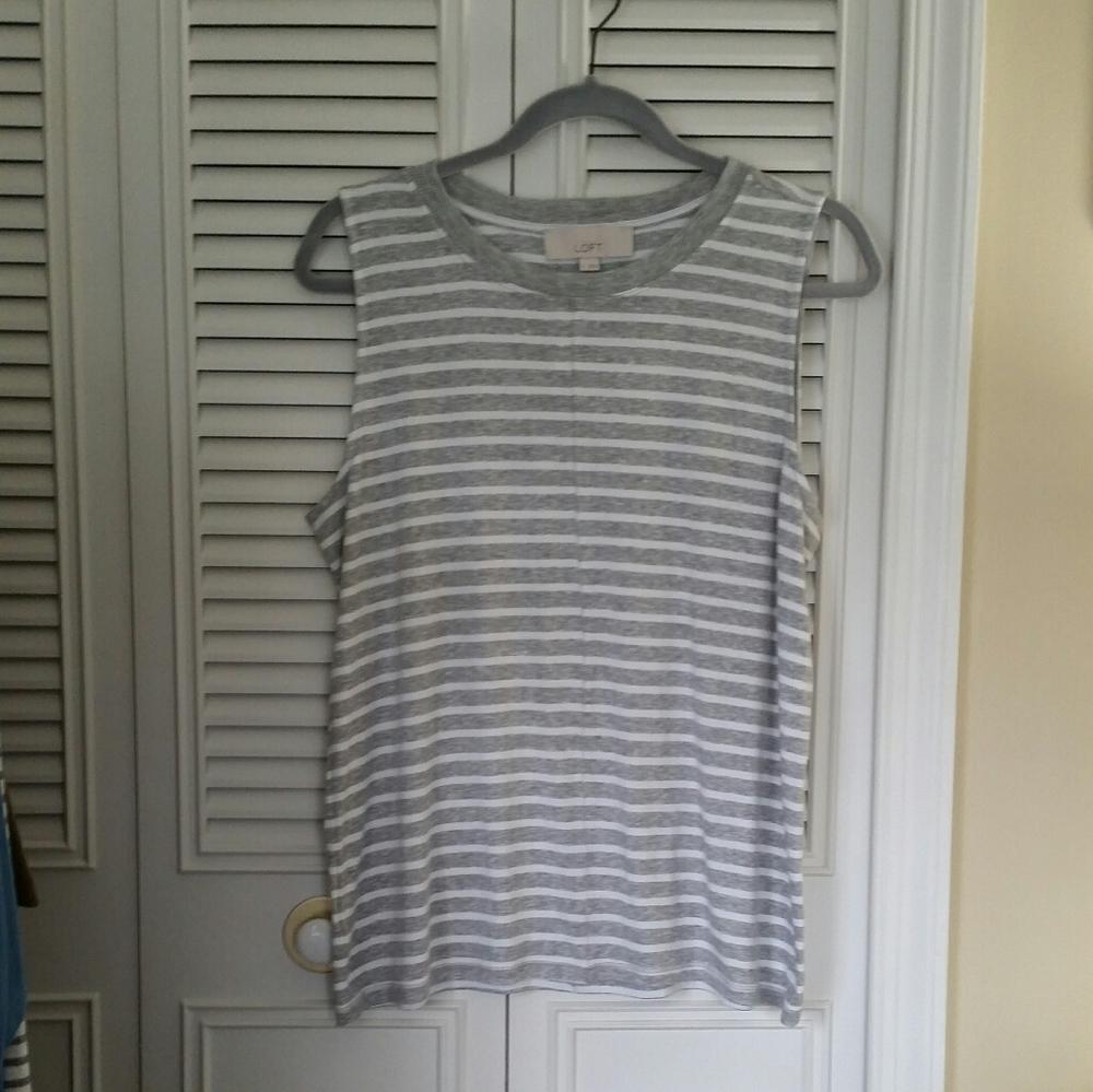 LOFT sleeveless stripe tee